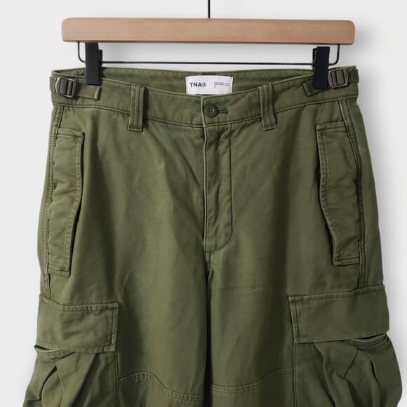 Aritzia Tna Supply Cargo Pant Olive Green Sz 4 Relaxed Grunge Gorp Streetwear - Picture 2 of 12